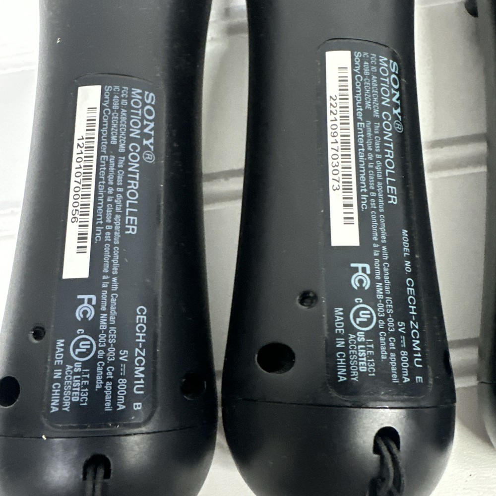 3 Sony PlayStation Move Motion Controller CECH-ZCM1U VR Wireless UNTESTED