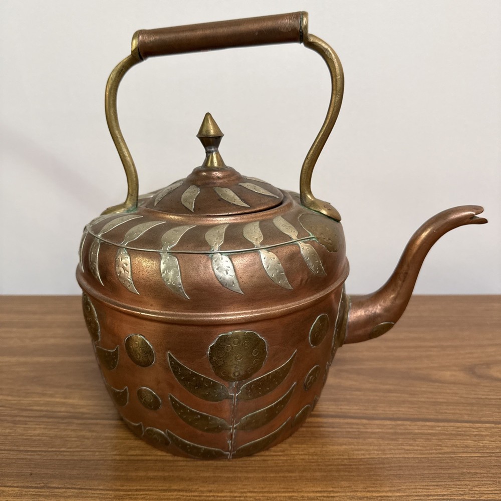Antique Copper And Brass Teapot/ Kettle