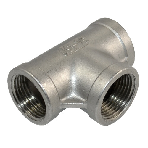 3/4" 3/4 inch NPT Tee T 3 way Female Thread Pipe Fitting Stainless Steel SS 304