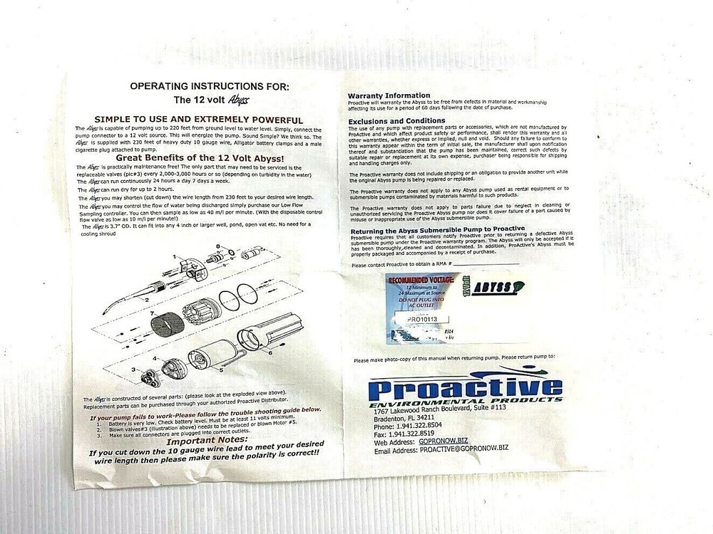 Proactive PRO10380 12-Volt Abyss Pump!