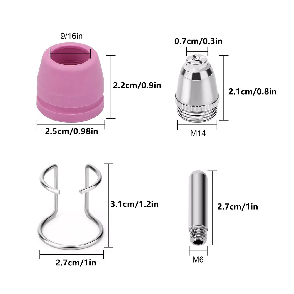 24pcs Plasma Cutter Torch Consumables Tip Applicable for DIY metal processing