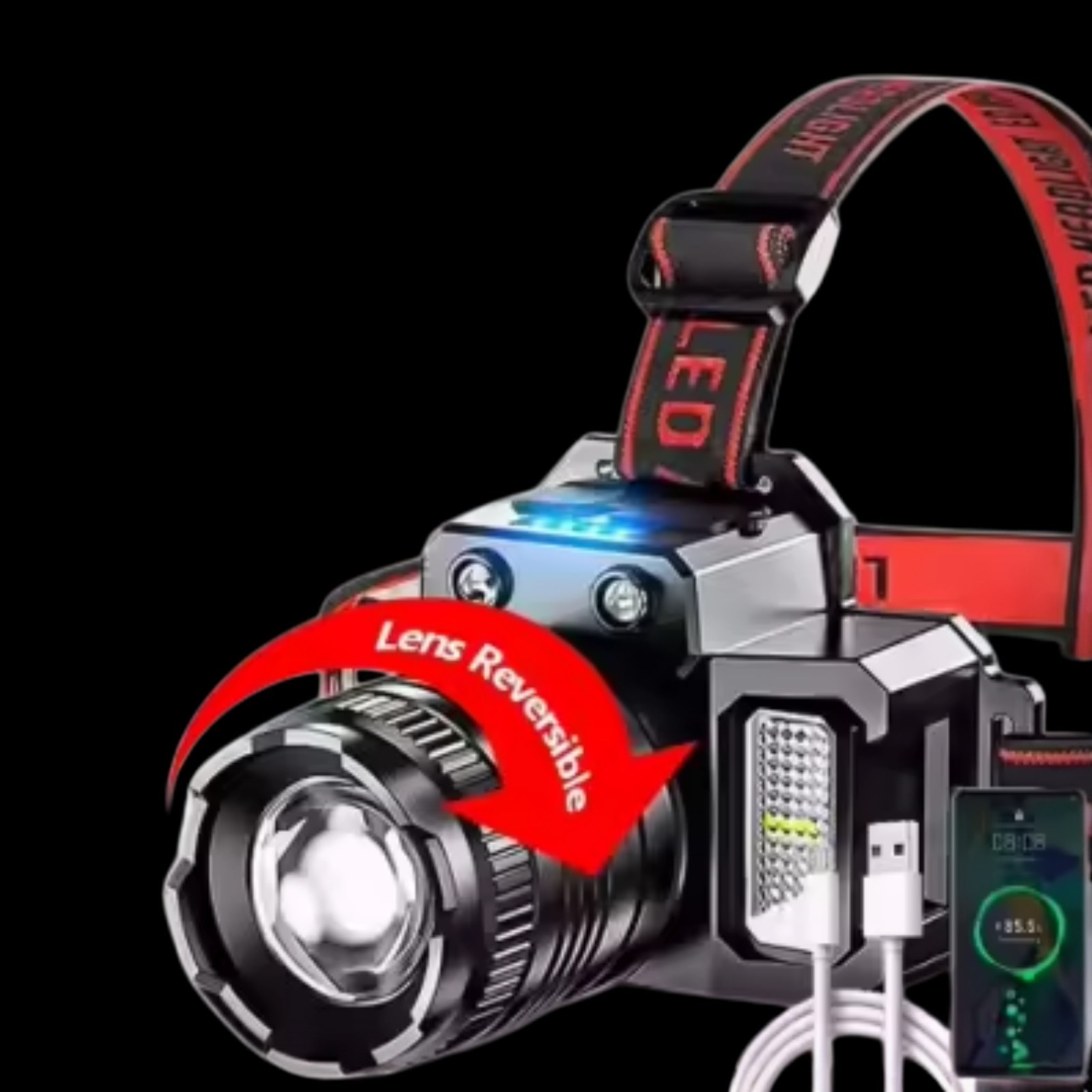 990000LM LED Headlamp Rechargeable Headlight Zoomable Head Torch Lamp Flashlight