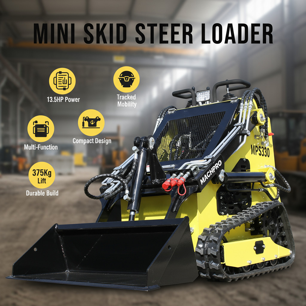 13.5HP Mini Skid Steer Track Loader with Hydraulic Drive