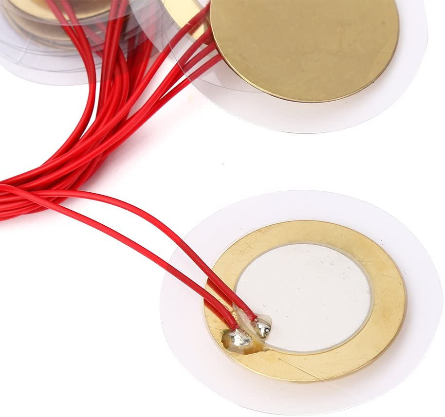 20PCS 35mm Prewired Piezo Elements Buzzer Sounder Sensor Trigger Drum Disc NEW