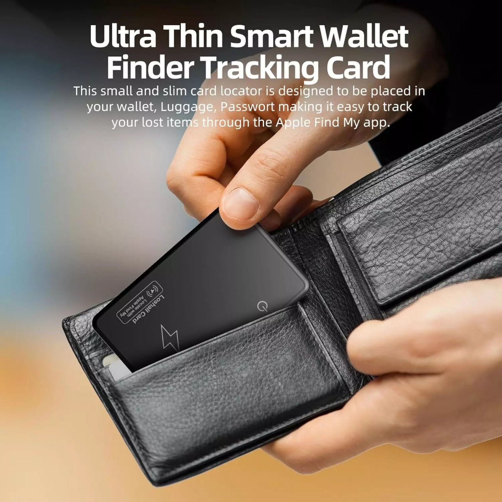 Wireless Charging Smart Card Tracker Wallet Tracker Works For Apple Find My