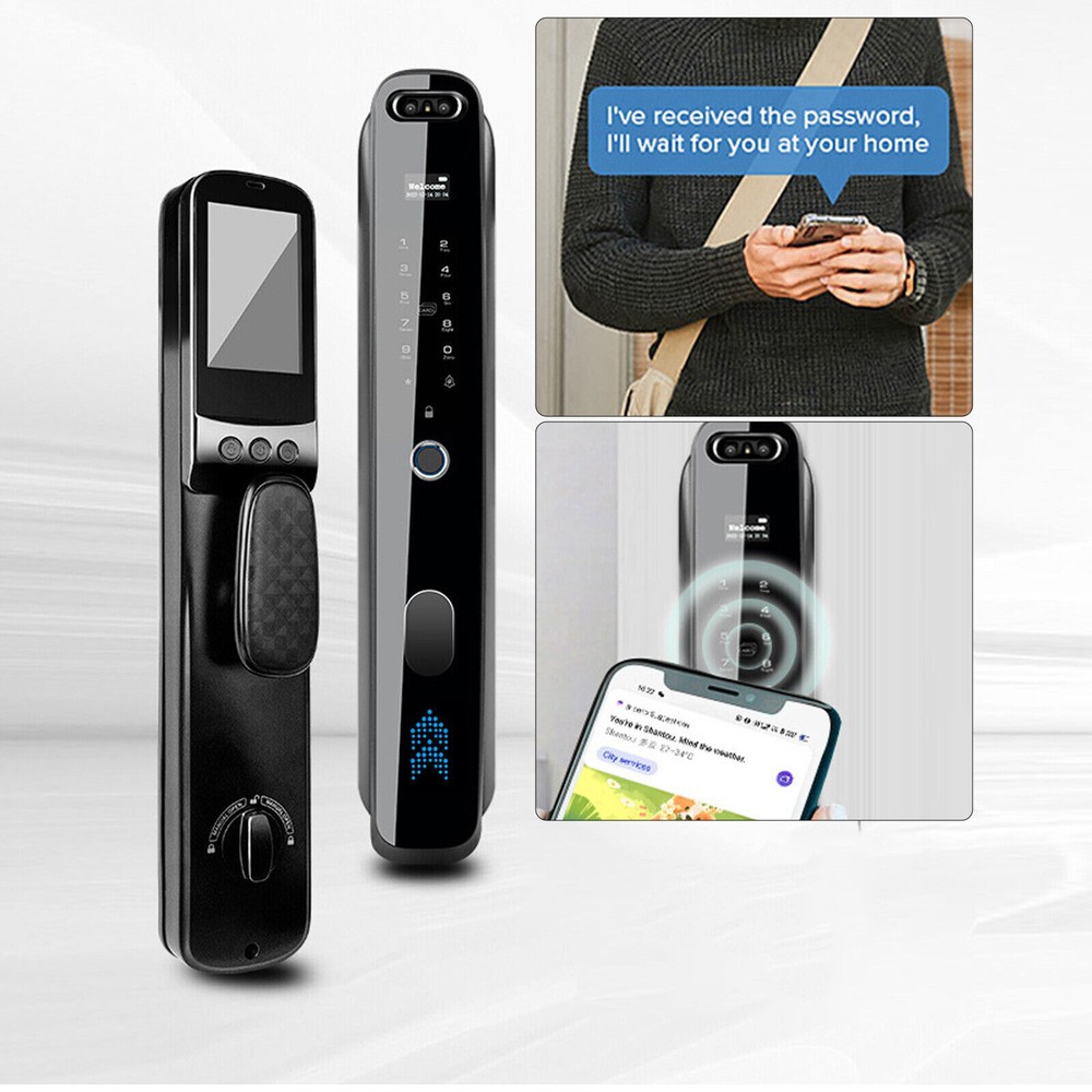 Smart Door Lock 3D Face Recognition Camera FingerPrint Password Security Lock