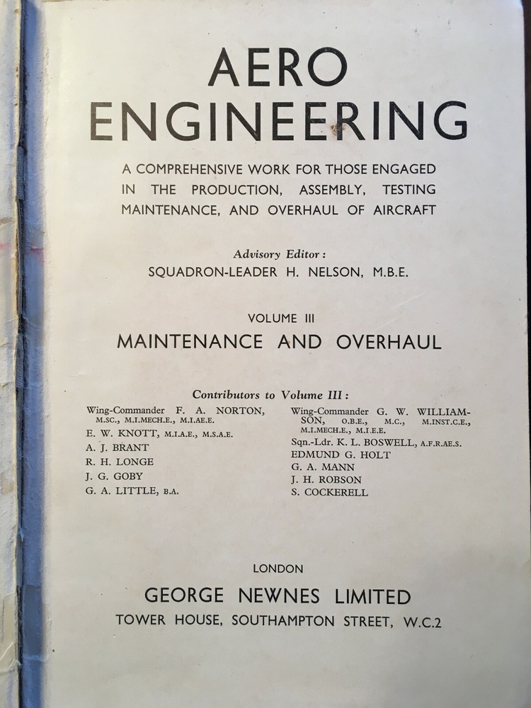 Aero Engineering, Maintenance & Overhaul, by Nelson, see pics