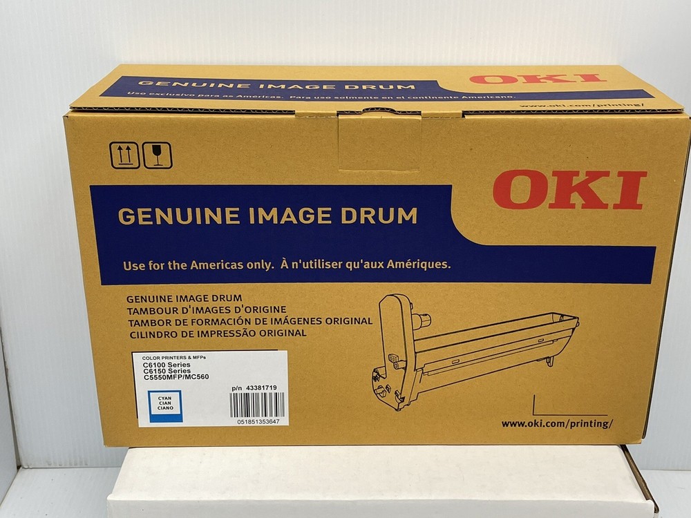 New Genuine OKI Image Drum Cyan 43381719 C6100 C6150 C5550MFP