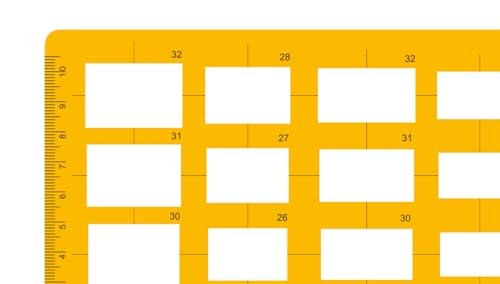 Rectangular Shapes Template Stencil Drafting Jewellery Design Tool 242x123mm
