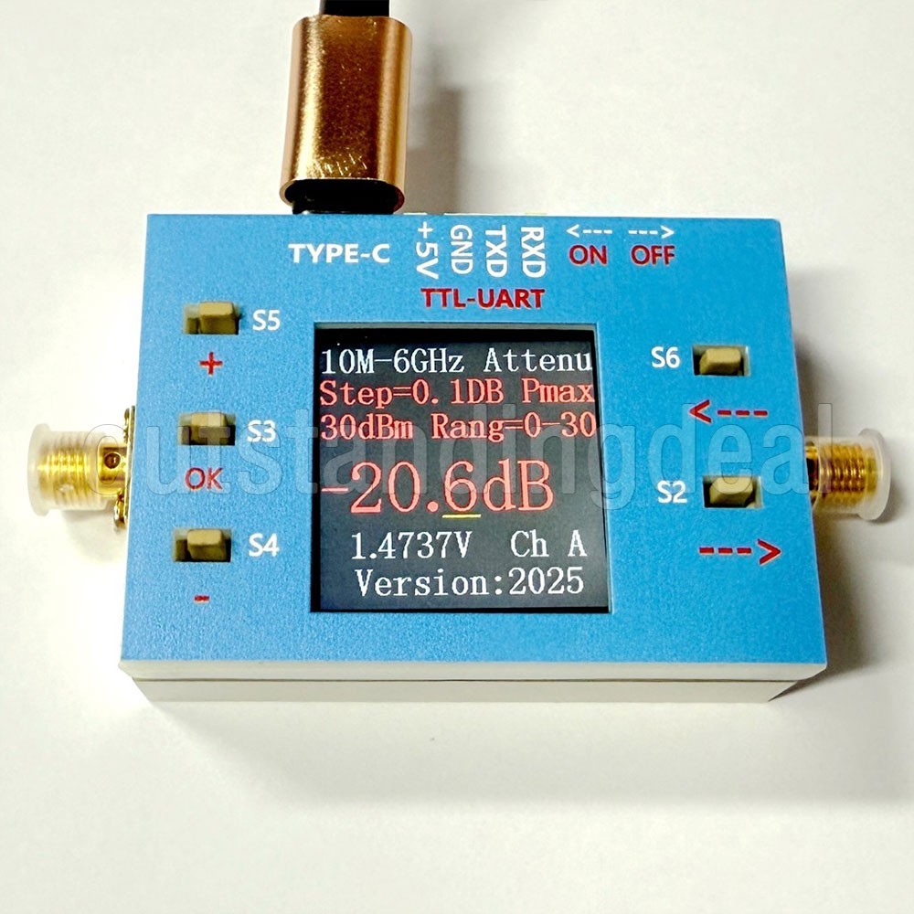10MHz-6GHz 0.1DB High Precision Digital Programmable RF Attenuator Module ot25