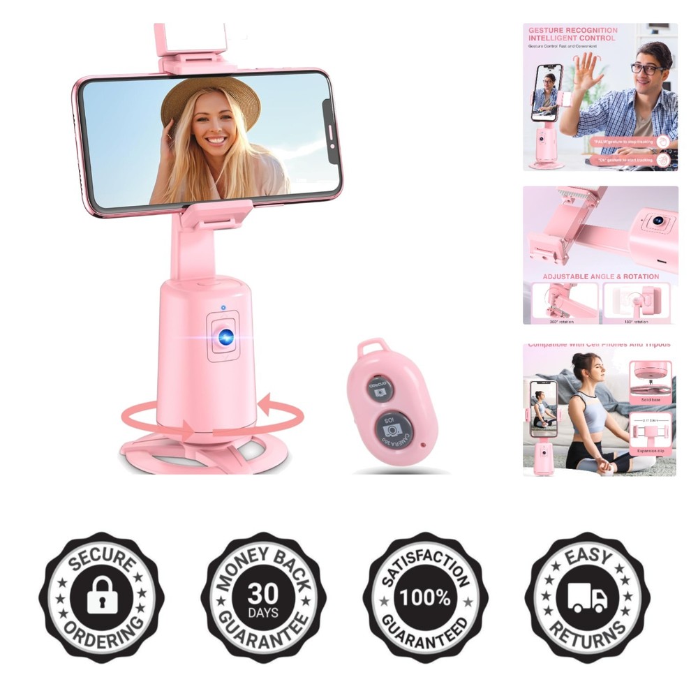 360° Auto Face Tracking Tripod: Gesture Control & Remote for Effortless Vlogging