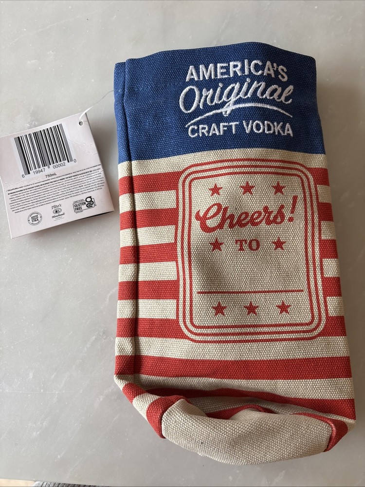 Titos Handmade Vodka Bottle Bag Drawstring, Austin Texas, Empty! NWT FREE SHIP