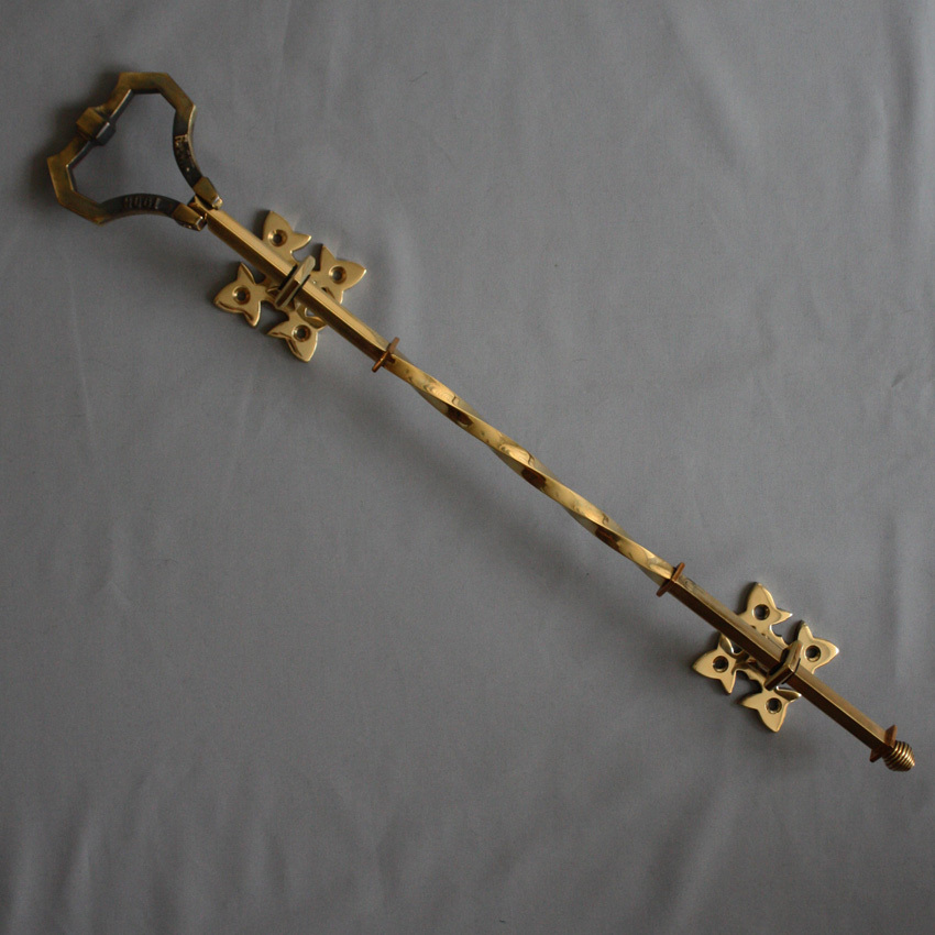 Brass Lichfield Front Door Bell Pull & Bell