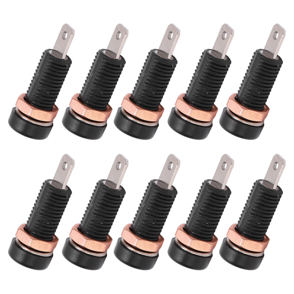 10pcs 4mm Banana Socket Mount Binding Post Connector Adapter Panel Black US