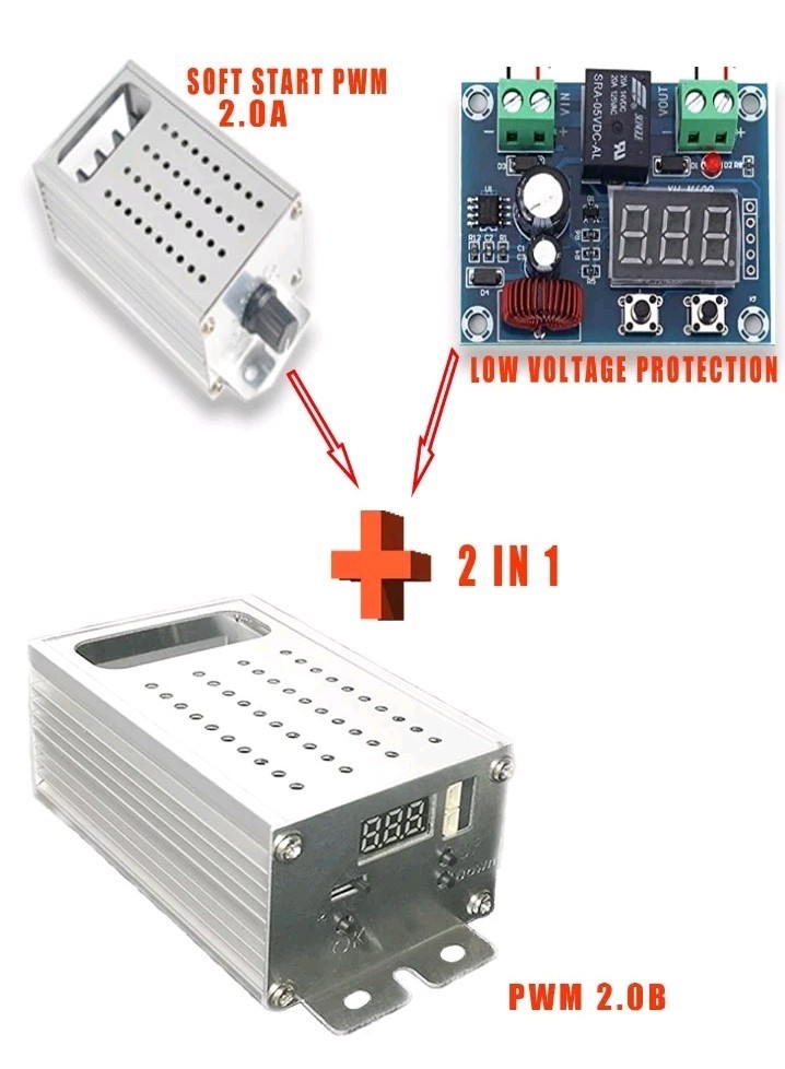 PWM 0-30s Soft Start/Soft Stop Variable Speed DC Motor Speed Controller Battery