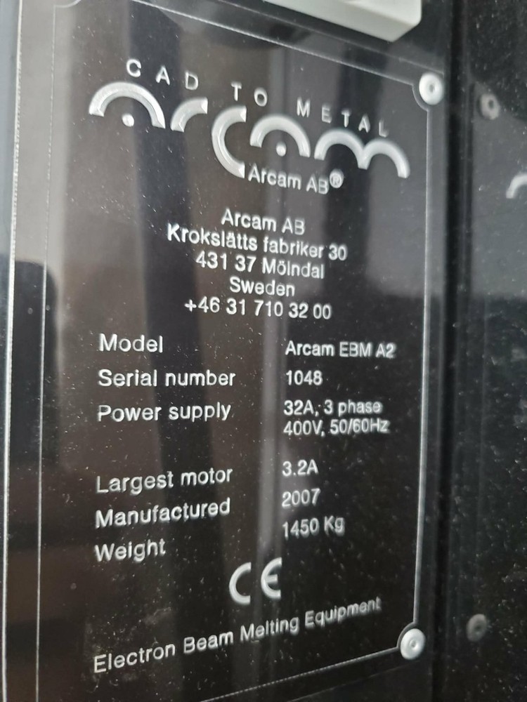Arcam A2 Titanium 3D Printer (EBM – Electron Beam Melting)