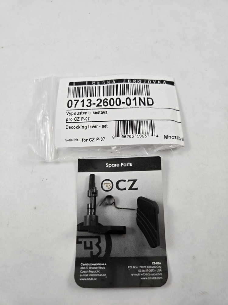 New CZ P-07 P07 P-09 P09 Decocking Lever Assembly & Spring