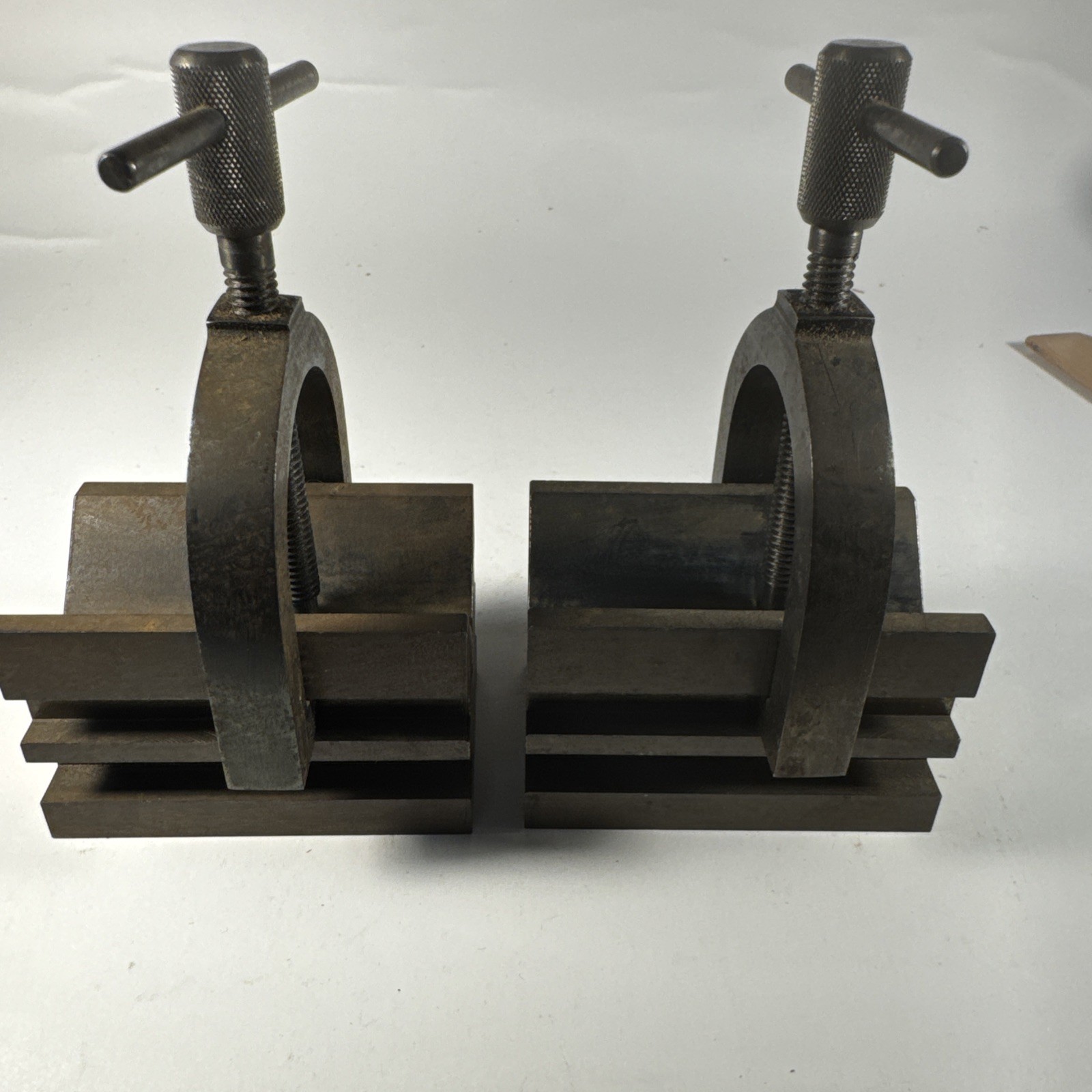 R.F. 1979 Precision V-block and clamp set Heavy Bronze 2.9 Pounds Each