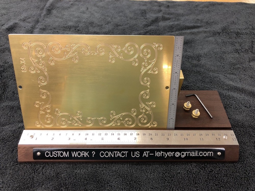 LARGE FLOURISH SCROLL WORK SOLID BRASS ENGRAVING PLATE FOR NEW HERMES FONT TRAY