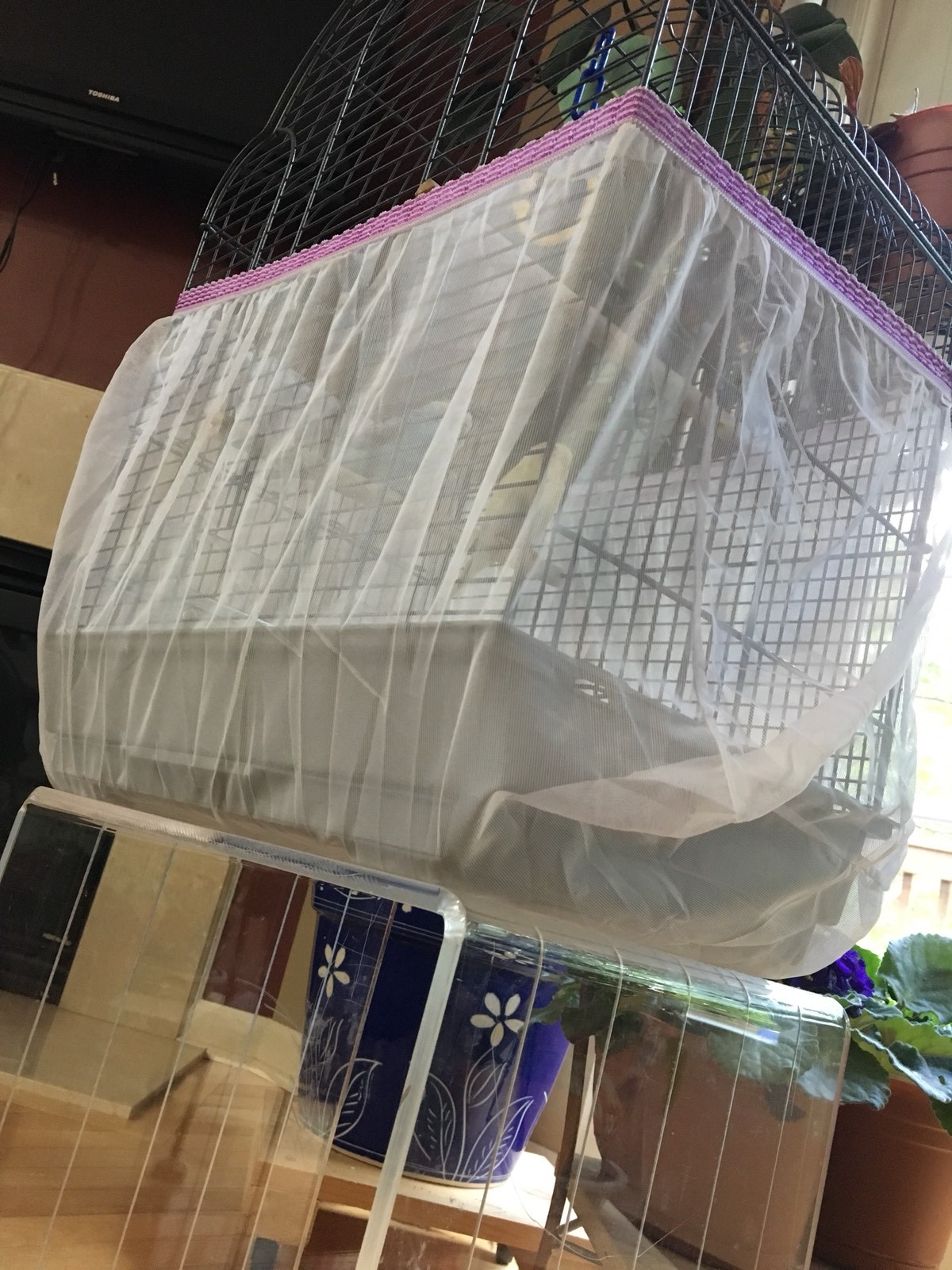 Bird Cage Seed Catcher Mesh Pocket Style M Medium max 55" Cir