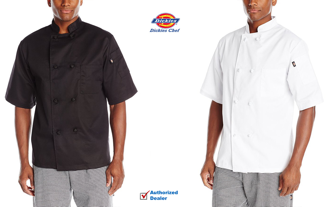 Dickies Chef Coat Short Sleeve Cloth Knot Buttons Chef Jacket DC123
