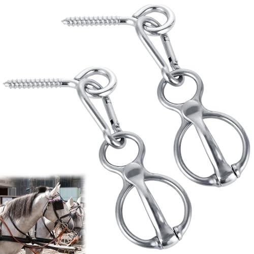 SHUESS 2 Pack Horse Tie Ring, Blocker Tie Ring for Horses, Horse Tack and