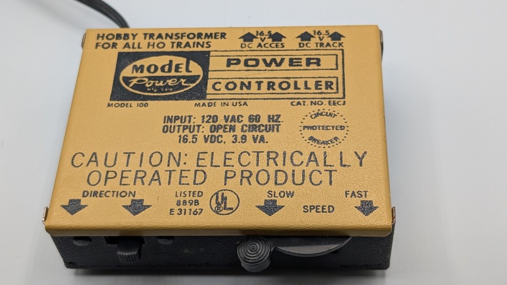Model Power 100 Vintage 1977 Ho Scale Train Controller F/SH - Untested