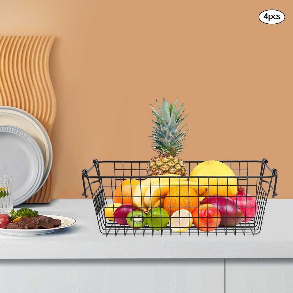4 Pcs Stackable Storage Baskets, Storage Baskets, Vegetable Storage Baskets