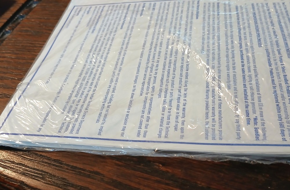 Pentair SUPERFLO High Performance Pump - Installation & User's Guide - booklet