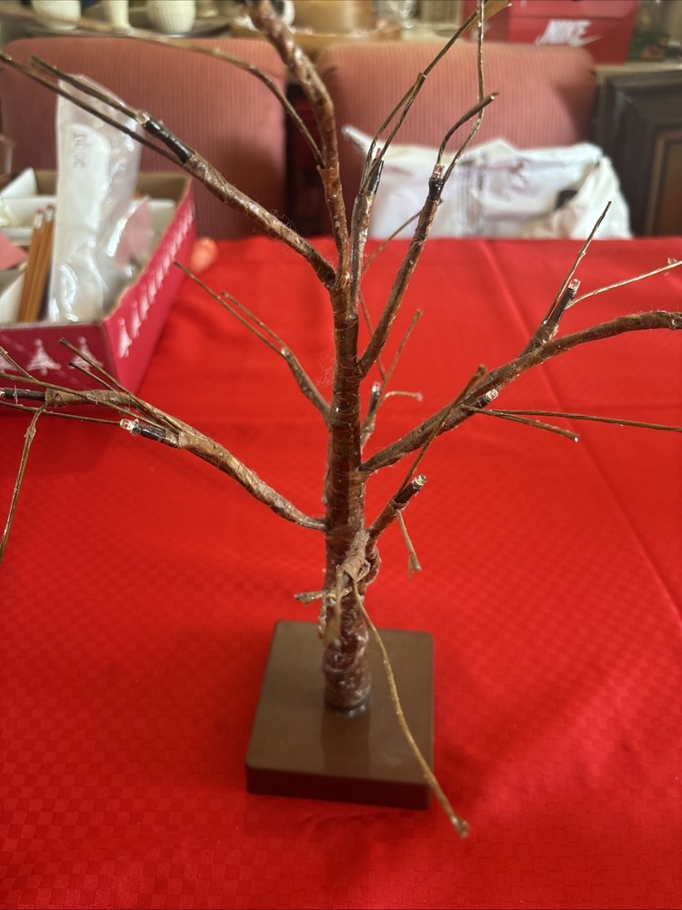 LED Lighted Brown Twig Tabletop Tree Battery Operated