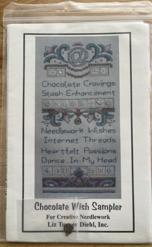 CHOCOLATE WISH SAMPLER Needlework Pattern & Charm ~ By Liz Turner Diehl