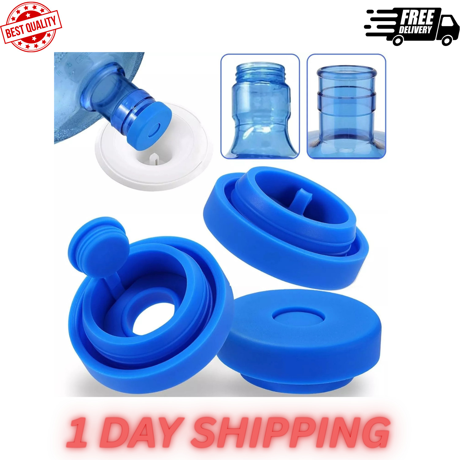 3 Pcs Reusable 5 Gallon Water Jug Caps Leak Proof Bottle Lids (55mm) Bottles New