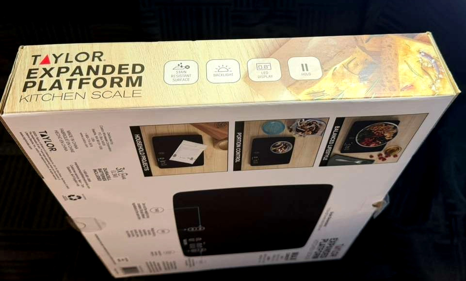 Taylor High-Quality Expanded Platform Digital Kitchen Scale –30lb Max Waterproof