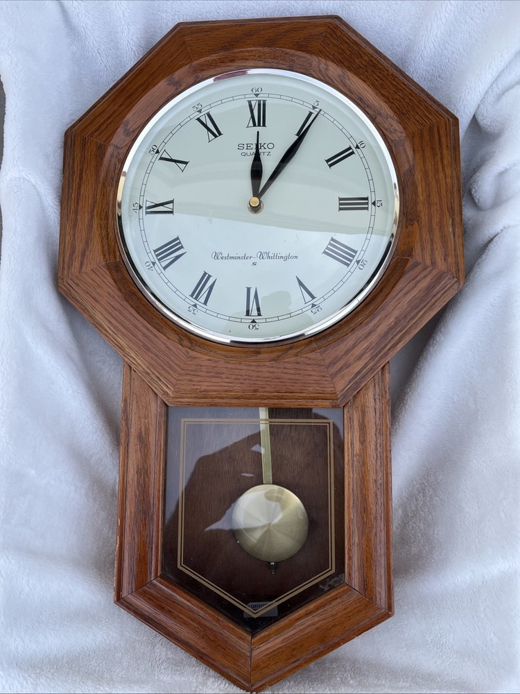 Functioning Vintage Oak Seiko Quartz Westminster Wall Clock - Great Condition!