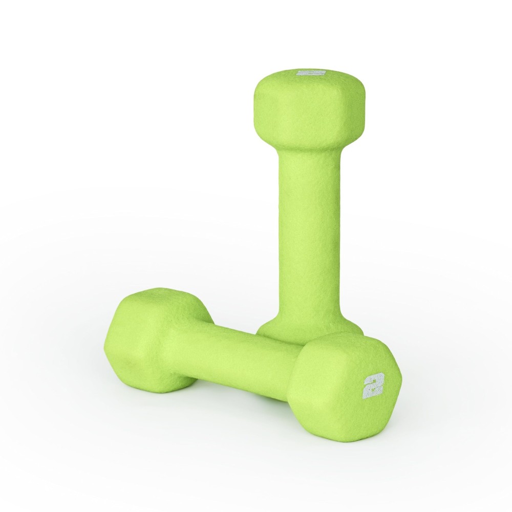 CAP Neoprene Dumbbell Weights, 2 lb Pair, Chartreuse