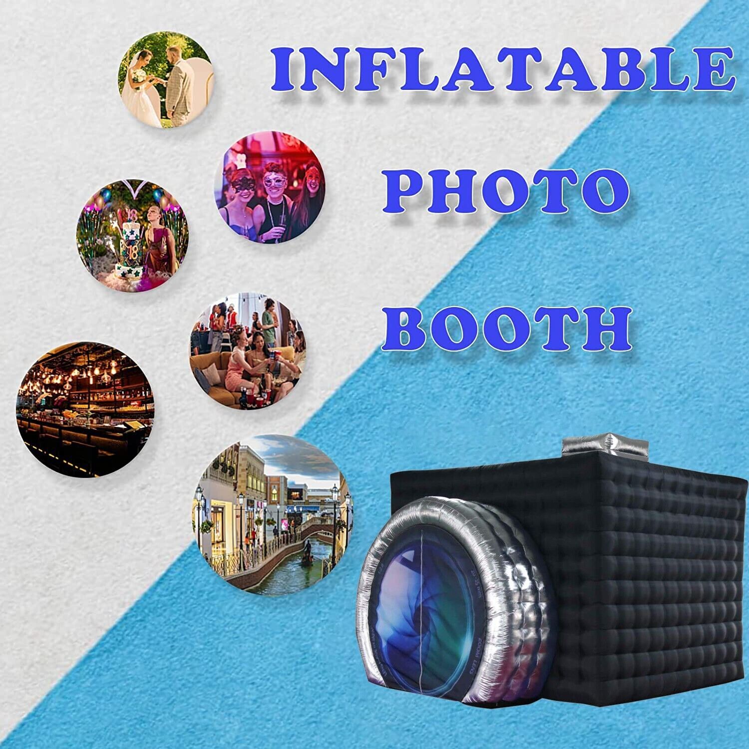 NEW Inflatable Photo Booth Style Camera Shape LED Wedding Tent W/for Events US