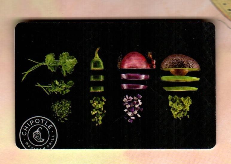 CHIPOTLE Sliced & Diced Vegetables ( 2015 ) Gift Card ( $0 )