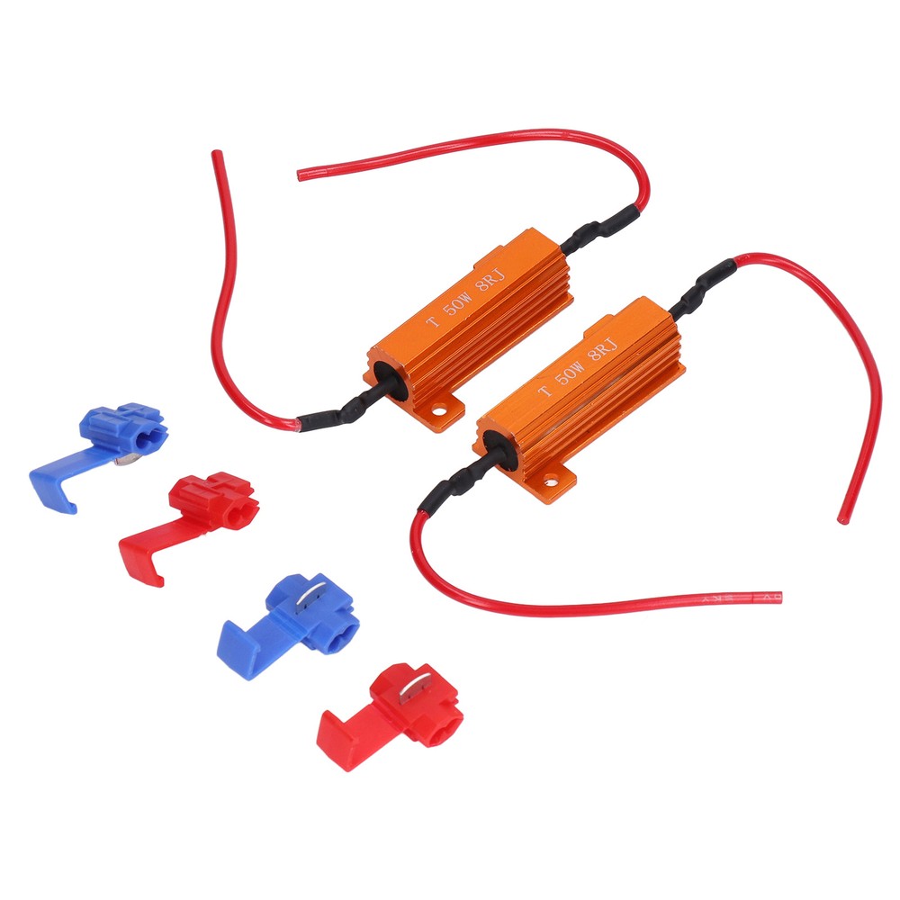 2 Sets Load Resistor 50W 8Ohm Error Accessory Kit For LED Light DRL