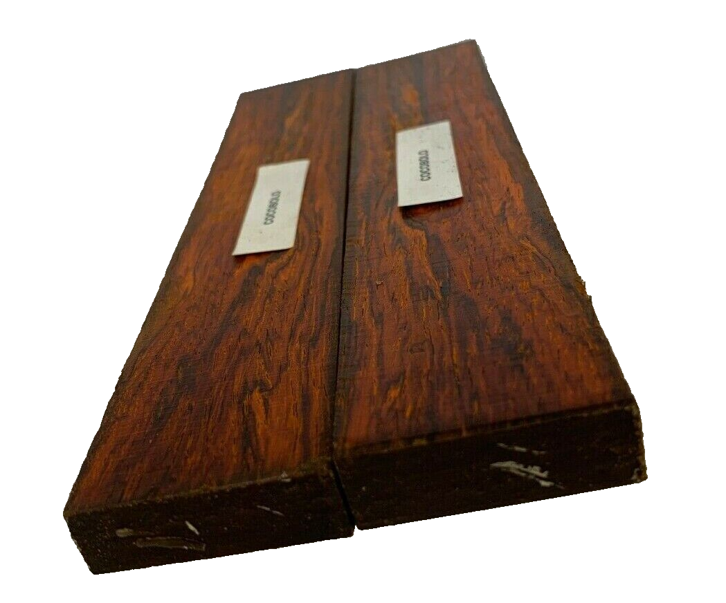 Cocobolo Knife Scale/Tool Handle Wood Blank Book Matched Set 5" x 1-1/2" x 3/8"