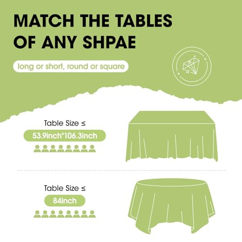 Plastic Table Cloth Disposable - 8 Packs, Table Cloth for Retangle Table,