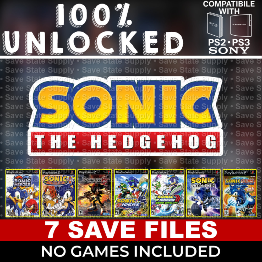 Sonic Heroes Mega Collection Shadow Riders Unleashed PS2 PS3 Memory Card USB