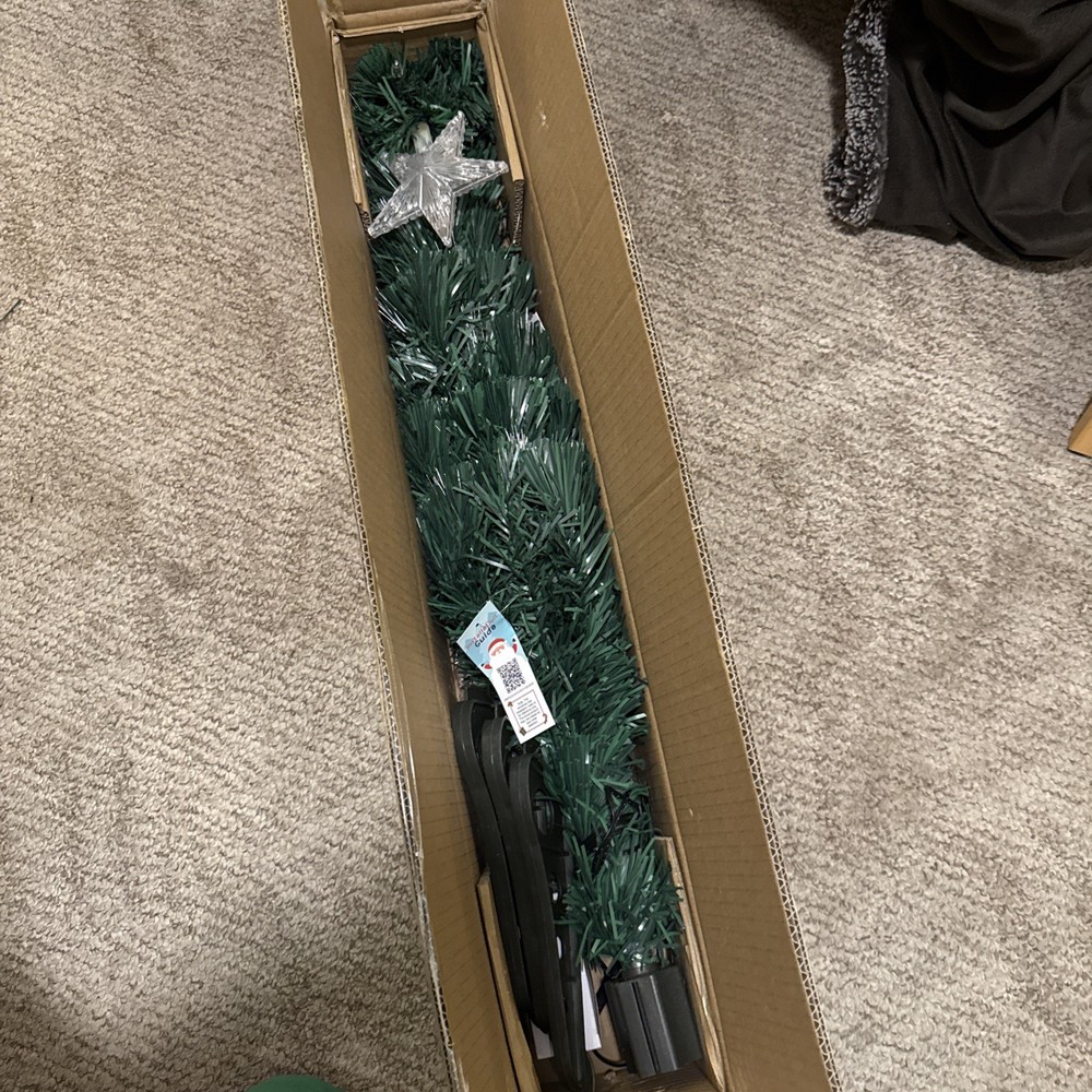 Open box-Pre lit Fiber Optic Artificial Christmas Tree Multicolor Lights
