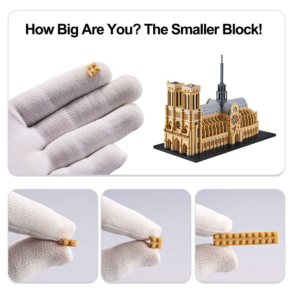 Notre Dame de Paris 7380 PCS Micro Building Blocks Set - Detailed Architectur...