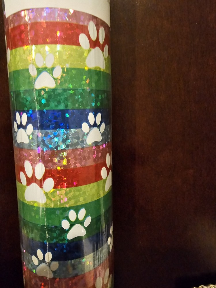 Rainbow Wrapping Paper With Paw
