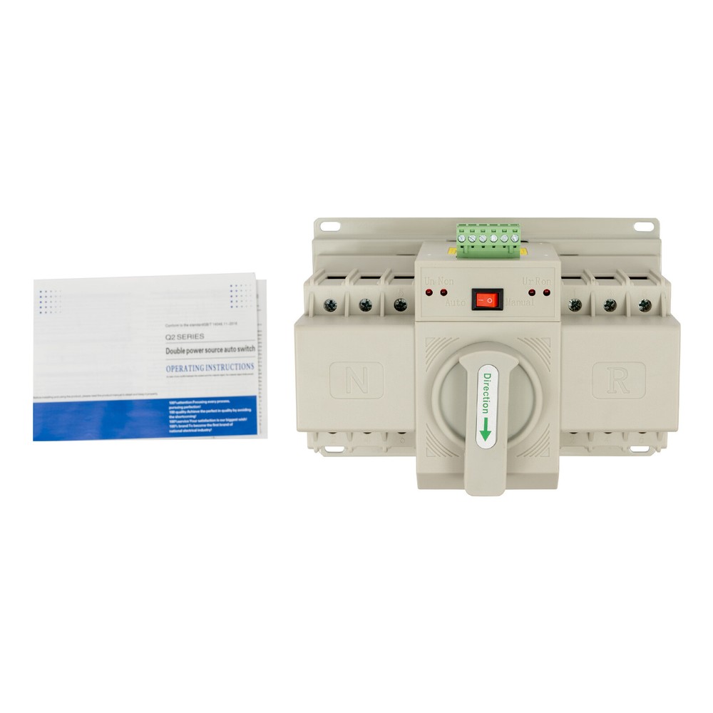 63A Dual Power Automatic Transfer Switch Double Power Switch Screw Mounting