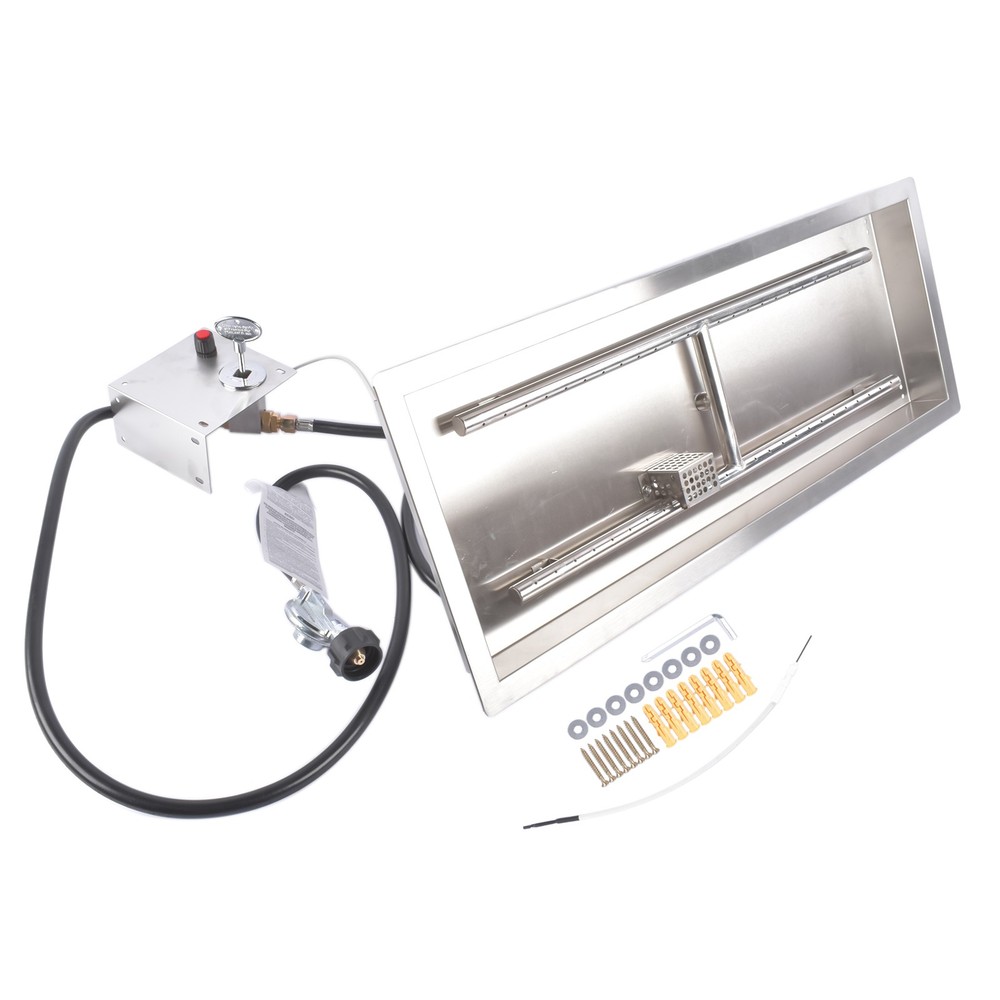 30x10-inch Fire Pit Pan Stainless Steel Fire Pit Burner Kit Rectangular