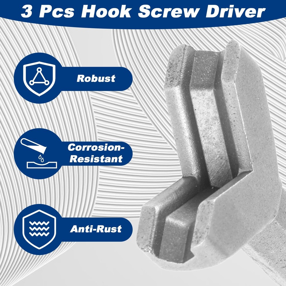 3pcs Y Shape Cup Hook Installer and Remover, Wing Nut Driver Bit, Mug Hooks, ...
