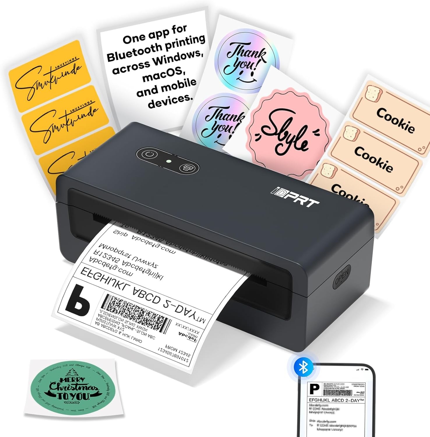iDPRT Thermal Shipping Label Printer 4x6 Bluetooth for USPS eBay Etsy Mailing