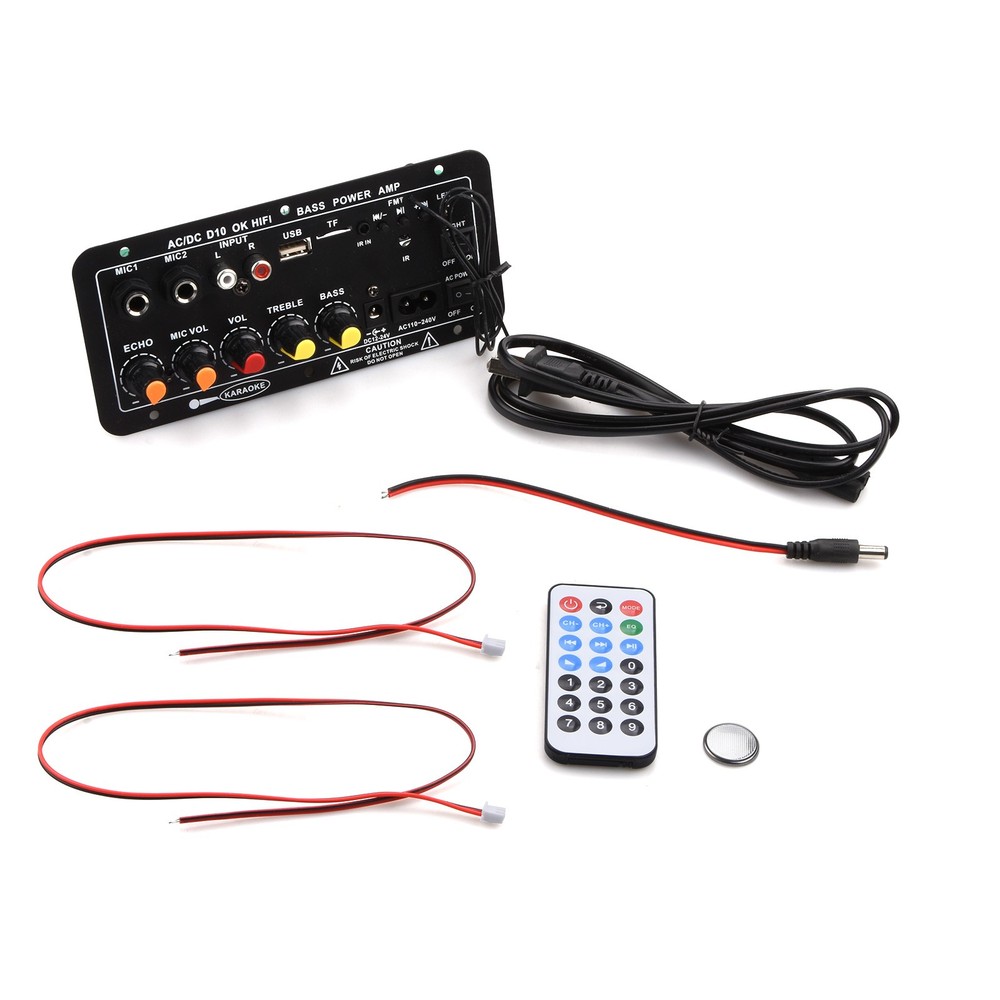 1set Audio Amplifier Board Bluetooth/3.5mm RCA/U disk/TF/MIC Input Support