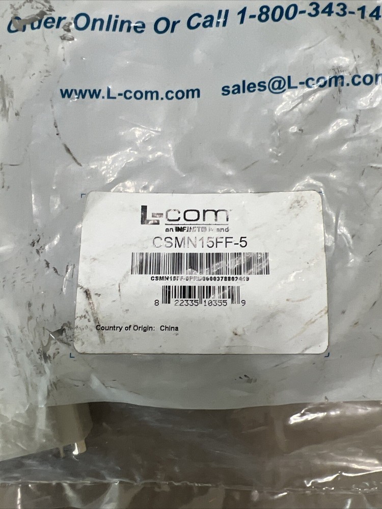 L-Com CSMN15FF-5 Cable New In Package 5FT
